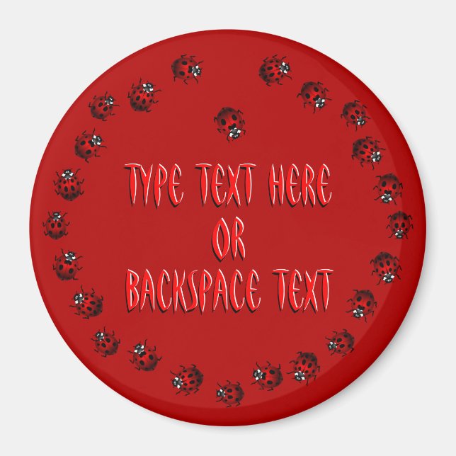 Imán Ladybug Art Magnet Personalizado Ladybug Fridge Ma (Frente)