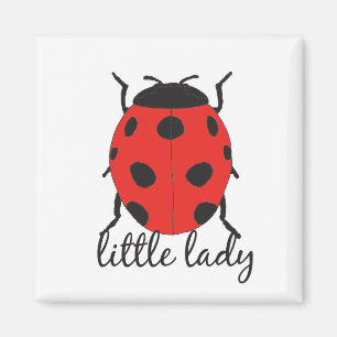 Imán Ladybug de bebé con la mano roja y negra