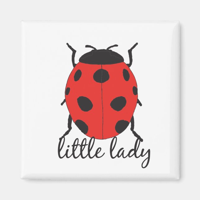 Imán Ladybug de bebé con la mano roja y negra (Frente)