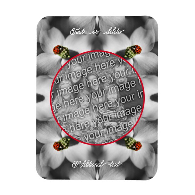 Imán Ladybug En Dogwood Personalizado Añadir Tu Foto (Vertical)
