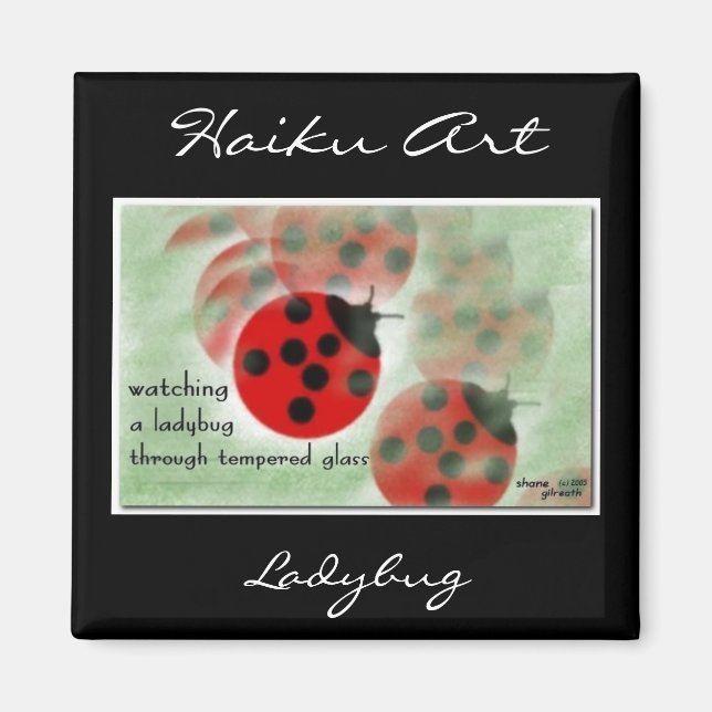 Imán Ladybug Haiku Art Magnet (Frente)