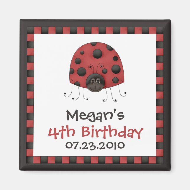 Imán Ladybug ・ Magnet de invitación de cumpleaños (Frente)