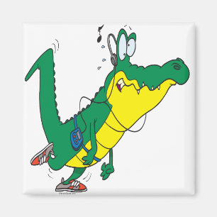 Imán lagarto de fitness divertido caimán caricatura