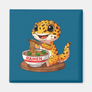 Imán Lagarto divertido reptil geco leopardo comiendo Ra