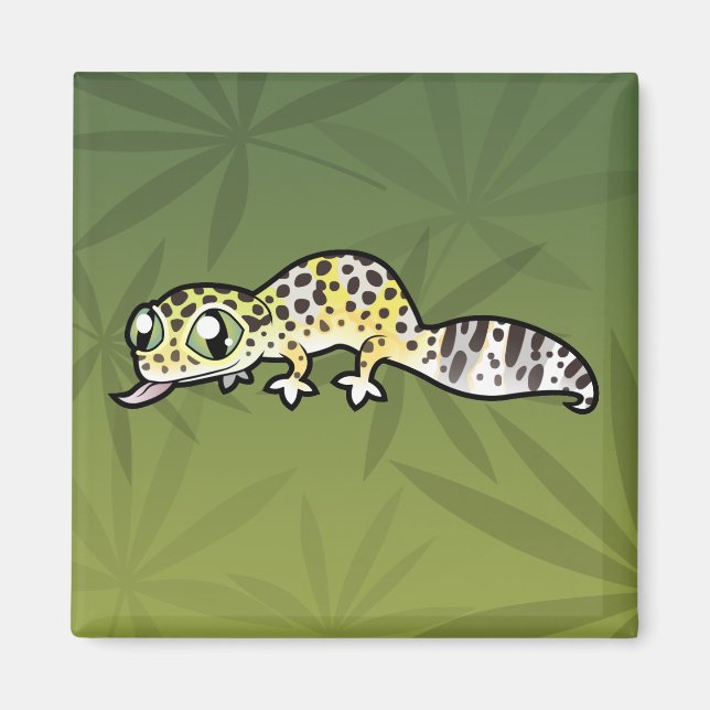 Imán Lagarto Leopardo de Dibujos Animados (Frente)