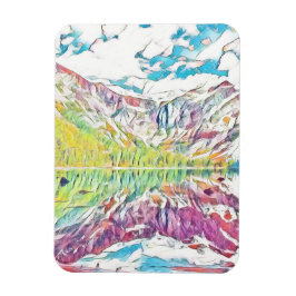 Imán Lago Avalanche en acuarela abstracta