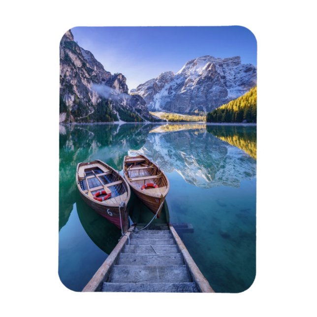 Imán Lago Braies | Alpes Dolomitas, Italia (Vertical)