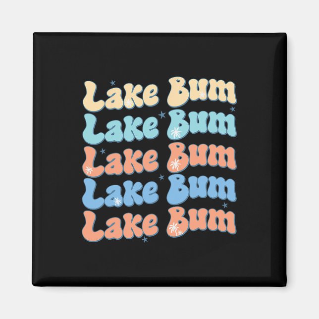 Imán Lago Bum Retro Groovy Vida de Lago Vibraciones de  (Frente)