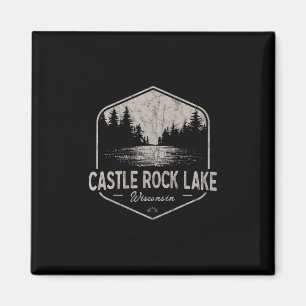 Imán Lago Castle Rock Wisconsin Exteriores Vintage 