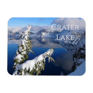 Imán Lago Crater, Invierno, Parque Nacional, Oregón