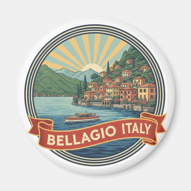 Imán Lago de Como Bellagio Italia (Frente)