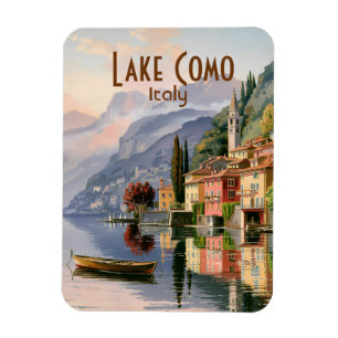 Imán Lago de Como personalizado Italia Acuarela de viaj