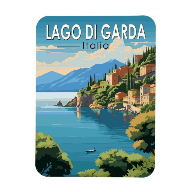 Imán Lago de Garda Italia Viaje de arte (Vertical)