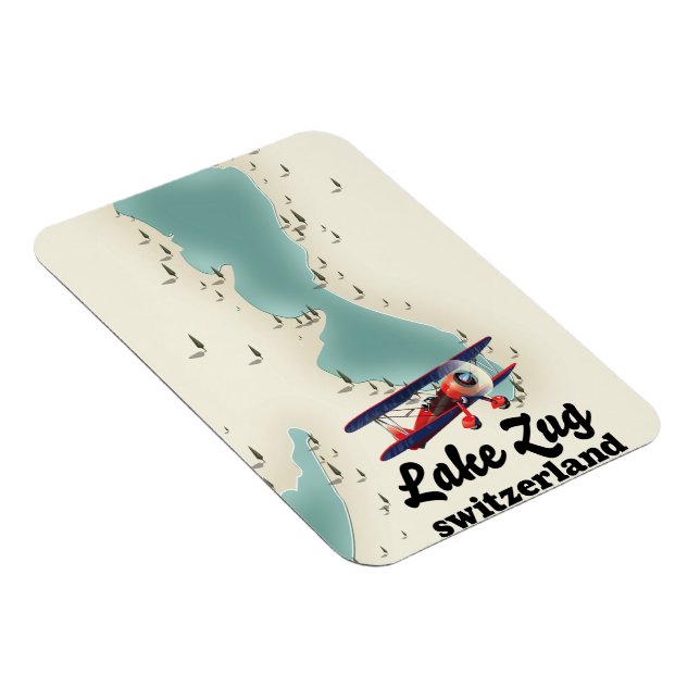 Imán Lago de Staz mapa del lago de Suiza Magnet (Lado Derecho)