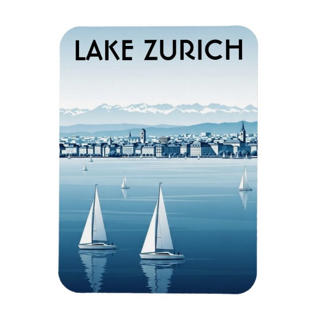 Imán Lago de Zurich Viajes Suiza (Vertical)