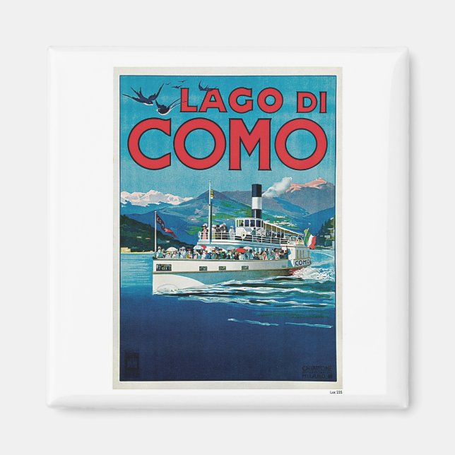 Imán Lago Di Como Italia Viaje Vintage (Frente)