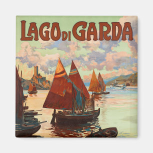 Imán Lago di Garda, Lago Garda, Italia Viajes Vintage, 
