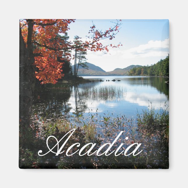 Imán Lago Eagle, otoño, Parque Nacional Acadia, Maine (Frente)