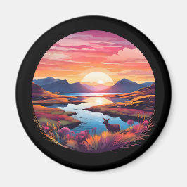 Imán Lago Ewe Sunset En Escocia