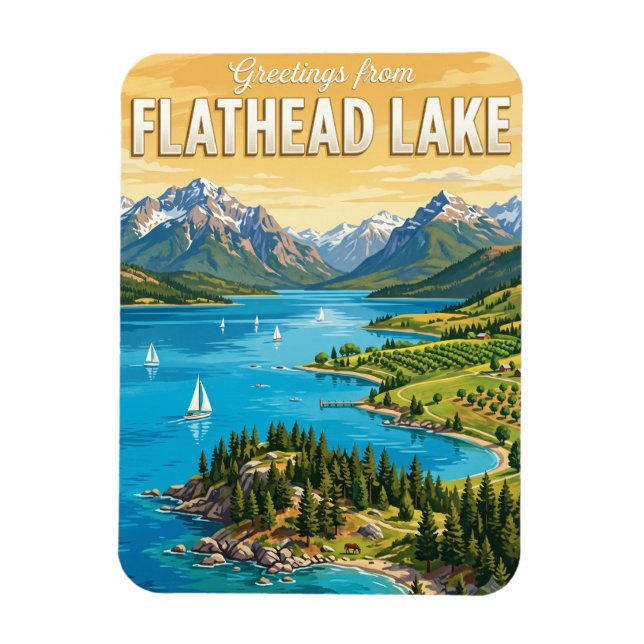 Imán Lago Flathead Montana (Vertical)