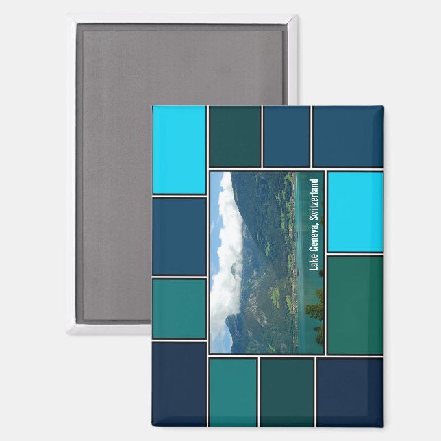 Imán Lago Ginebra, Suiza (Anverso/Reverso)