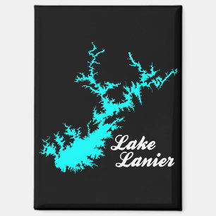 Imán Lago Lanier Georgia Arte de Mapa de Costa Cian Scr