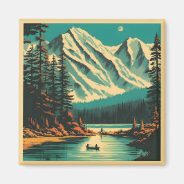 Imán Lago Louise Parque Nacional Banff Retro Viaje