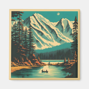 Imán Lago Louise Parque Nacional Banff Retro Viaje