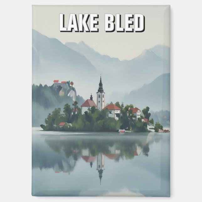 Imán Lago Misty Bled Eslovenia (Anverso)