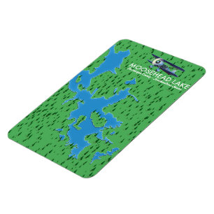 Imán Lago Moosehead, mapa del condado de Piscataquis Ma