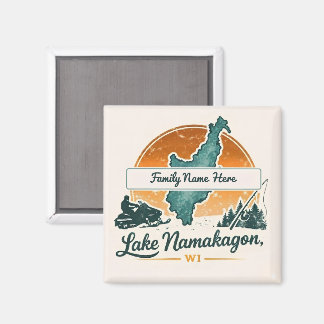Imán Lago Namakagon personalizado, WI