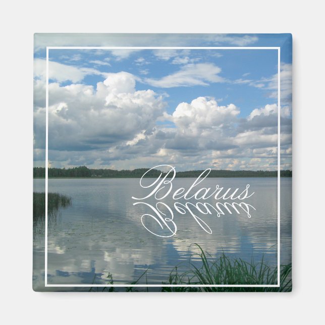 Imán Lago natural Cielo Magnate de Bielorrusia (Frente)