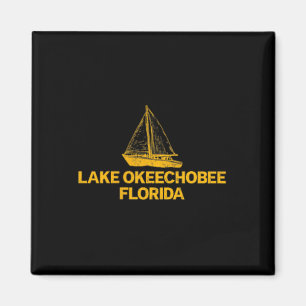 Imán Lago Okeechobee Florida Exteriores Vintage Frente