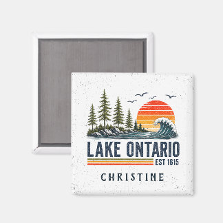Imán Lago Ontario Vintage Grandes Lagos Vida del Lago