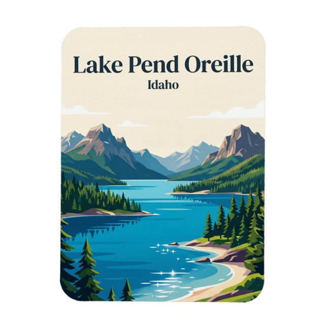 Imán Lago Pend Oreille Idaho (Vertical)