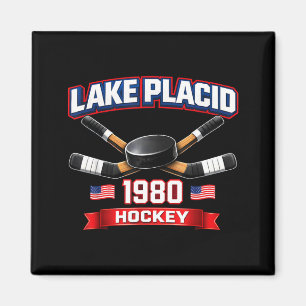 Imán Lago placid 1980 hockey vintage puck de EE. UU. Nu