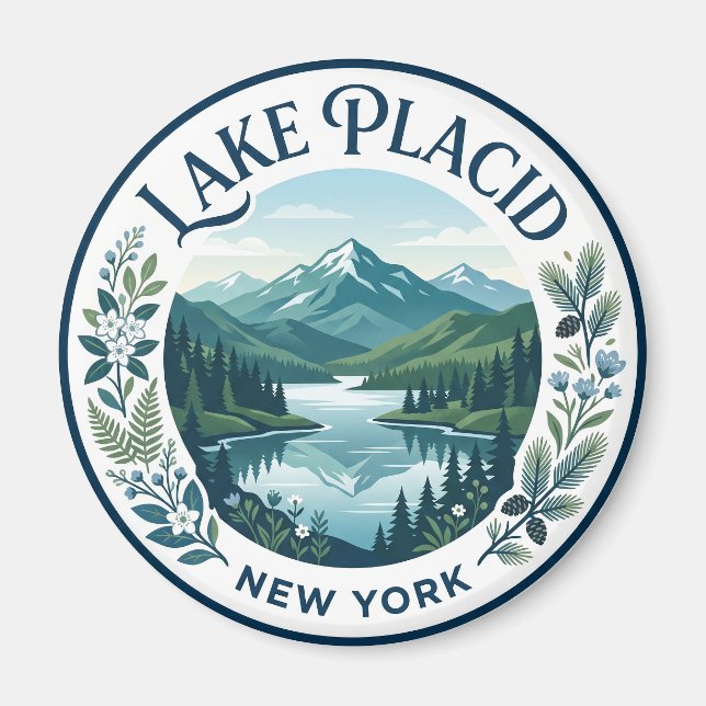 Imán Lago Placid Nueva York (Frente)