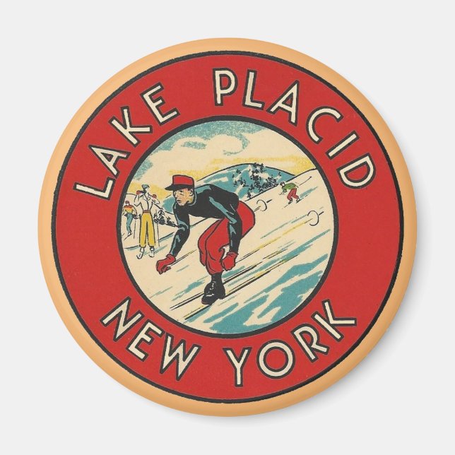 Imán Lago Placid, Nueva York - Magnet (Frente)