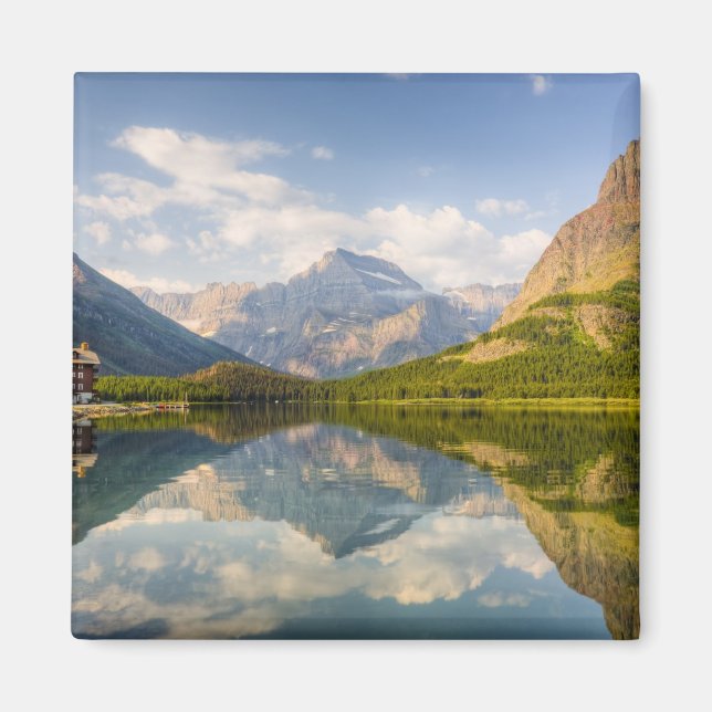 Imán Lago Swiftcurrent con el hotel Many Glacier y (Frente)