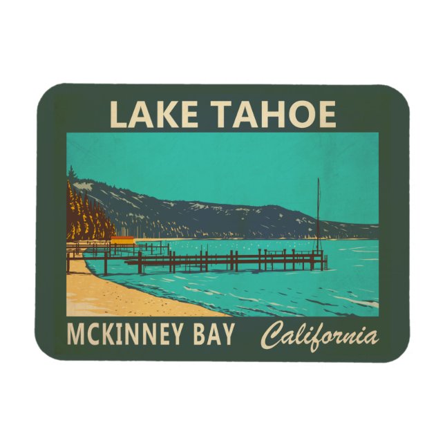 Imán Lago Tahoe McKinney Bay California Vintage (Horizontal)