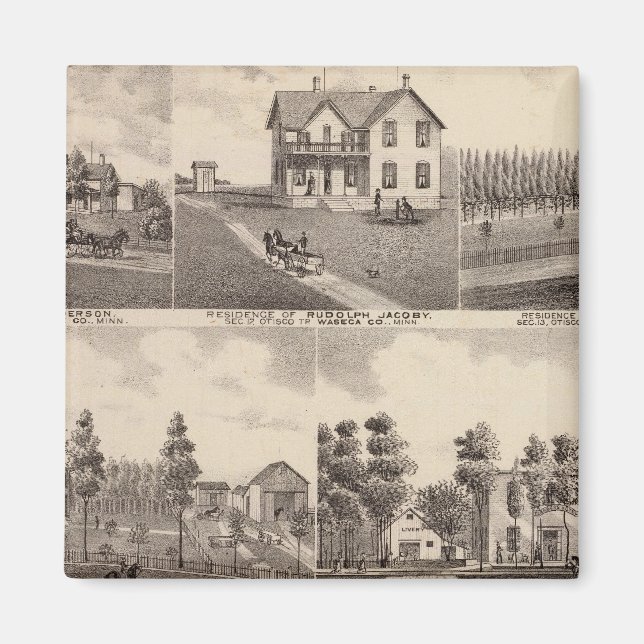 Imán Lago transparente, Waseca, Minnesota (Frente)