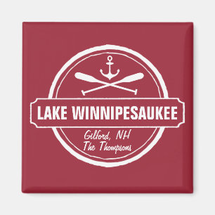 Imán Lago Winnipesaukee Ciudad personalizado NH, nombre