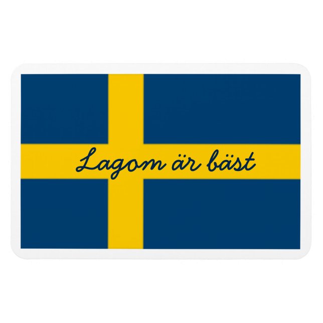 Imán Lagom Ar Bast, tema de la bandera de Suecia (Horizontal)