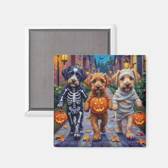 Imán Lagotto Romagnolo Truco o Trato Halloween  (Anverso/Reverso)