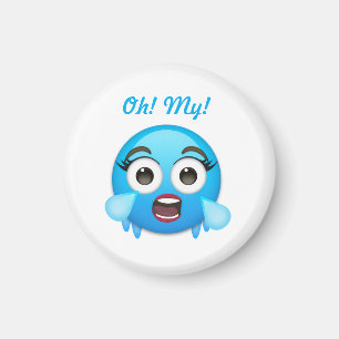 Imán Lágrimas Azules de Alegría: El Emoji Agobiado