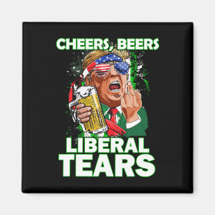 Imán Lágrimas liberales de cerveza Trump aguantando cer