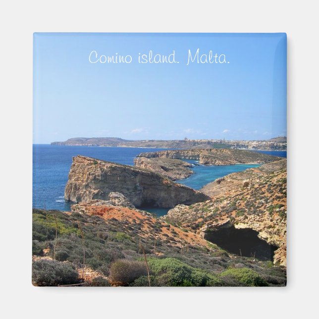Imán Laguna Azul en la isla de Comino en Malta (Frente)