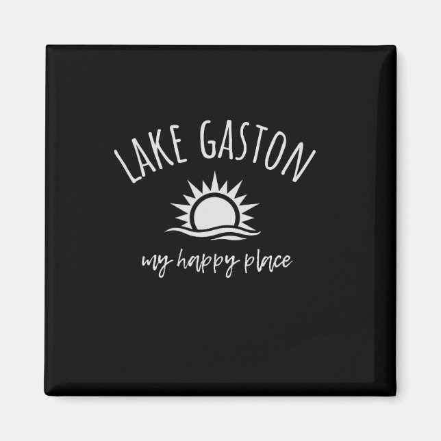 Imán Lake Gaston My Happy Place Boating Fishing Camping (Frente)