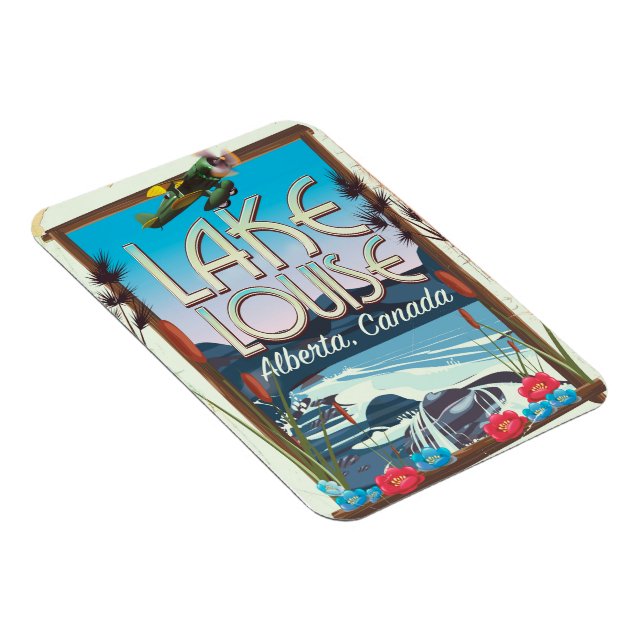 Imán Lake Louise, Alberta Canada travel poster (Lado Derecho)