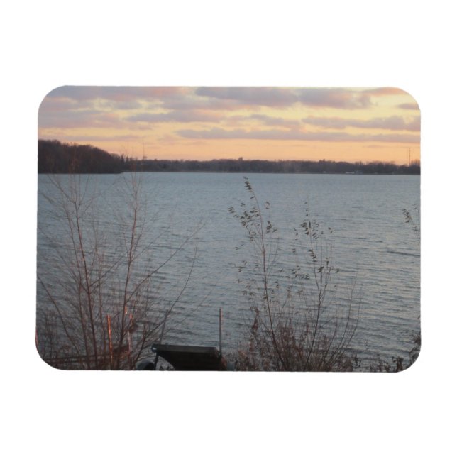 Imán Lake Shore Sunset Flexible Magnet (Horizontal)